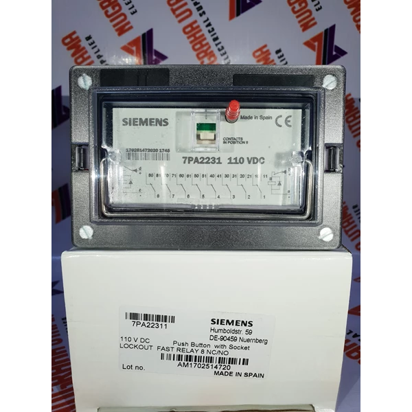  SIEMENS 7PA2231-1 110VDC Lockout Relay                                                                                                    